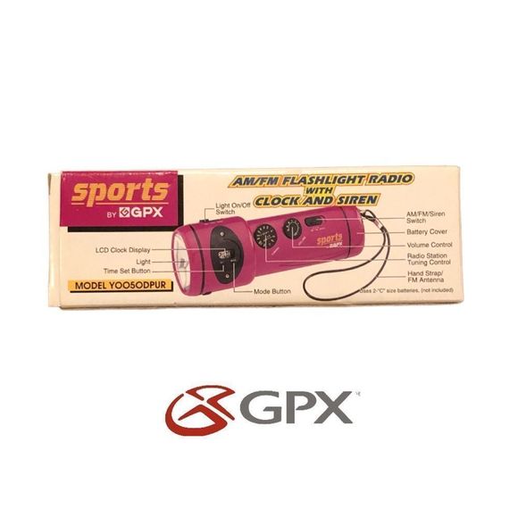 Sports by GPX AM/FM Flashlight‎ Radio with Clock + Siren -NWT - Picture 1 of 6
